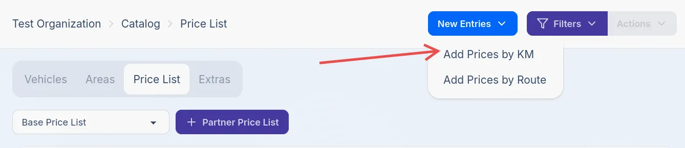 New Price Rules button