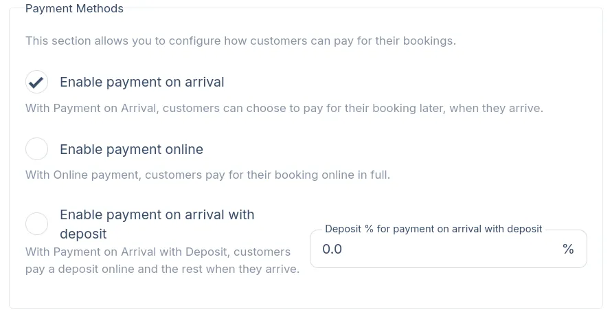 Available Payment Methods