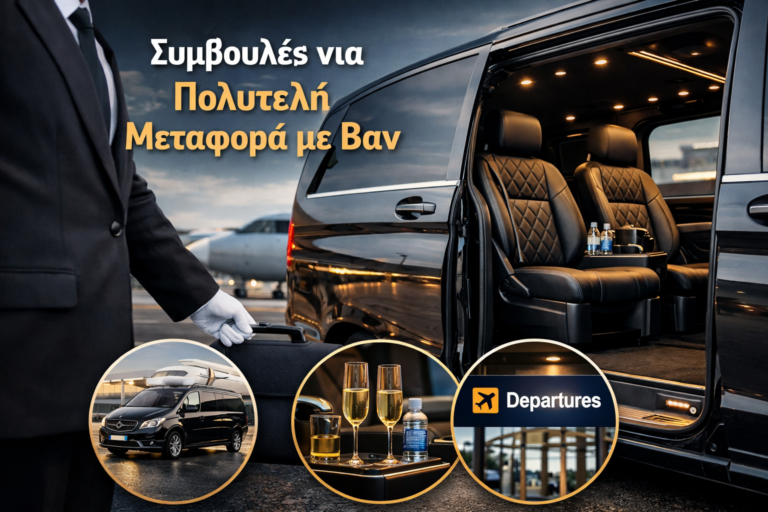 Πολυτελής μεταφορά με βαν σε αεροδρόμιο με επαγγελματία οδηγό και άνετο εσωτερικό