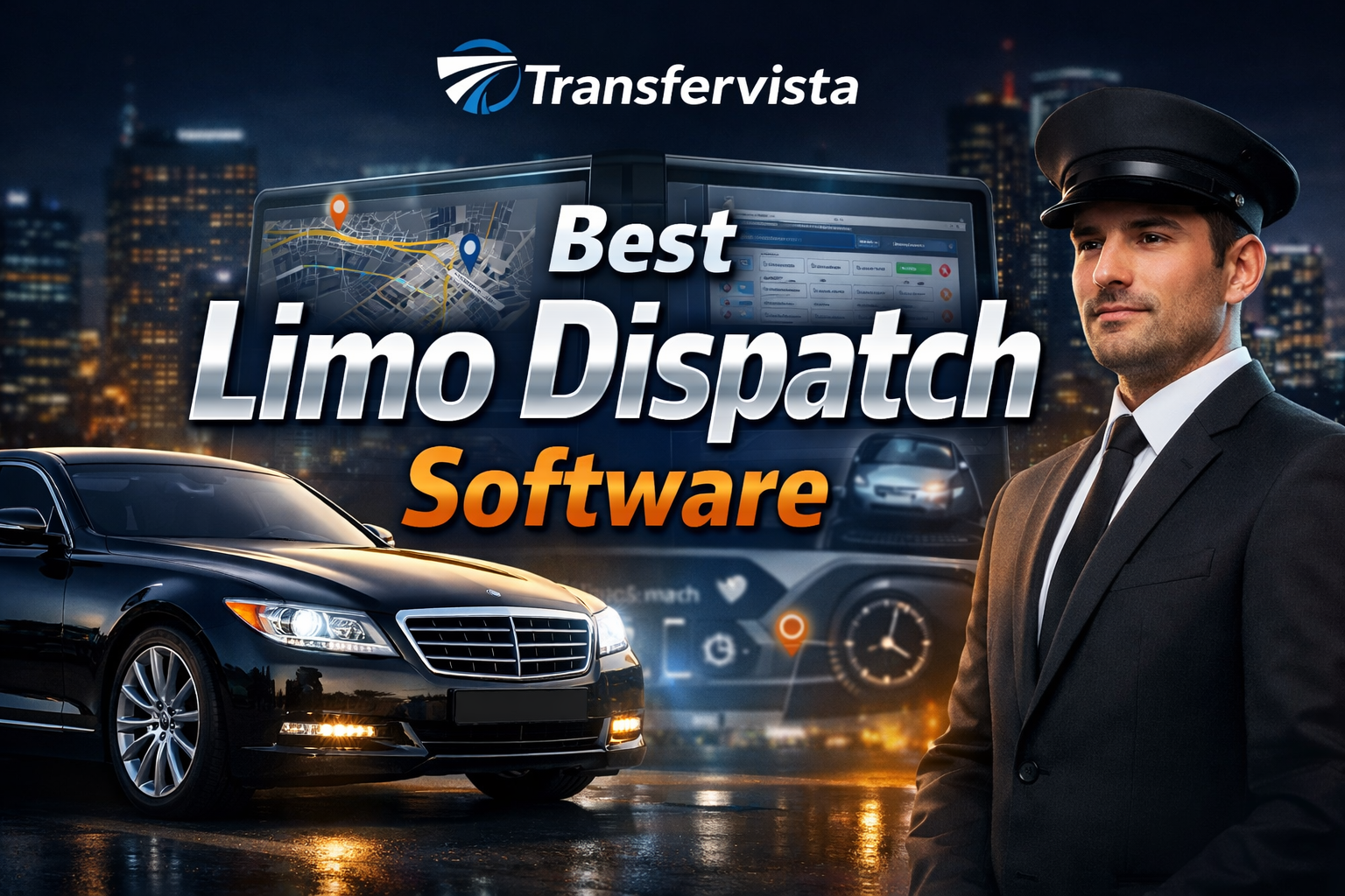 Το καλύτερο λογισμικό αποστολής λιμουζίνας – Σύστημα αποστολής λιμουζίνας Transfervista με σοφέρ, πολυτελές αυτοκίνητο και πίνακα ελέγχου διαχείρισης στόλου.